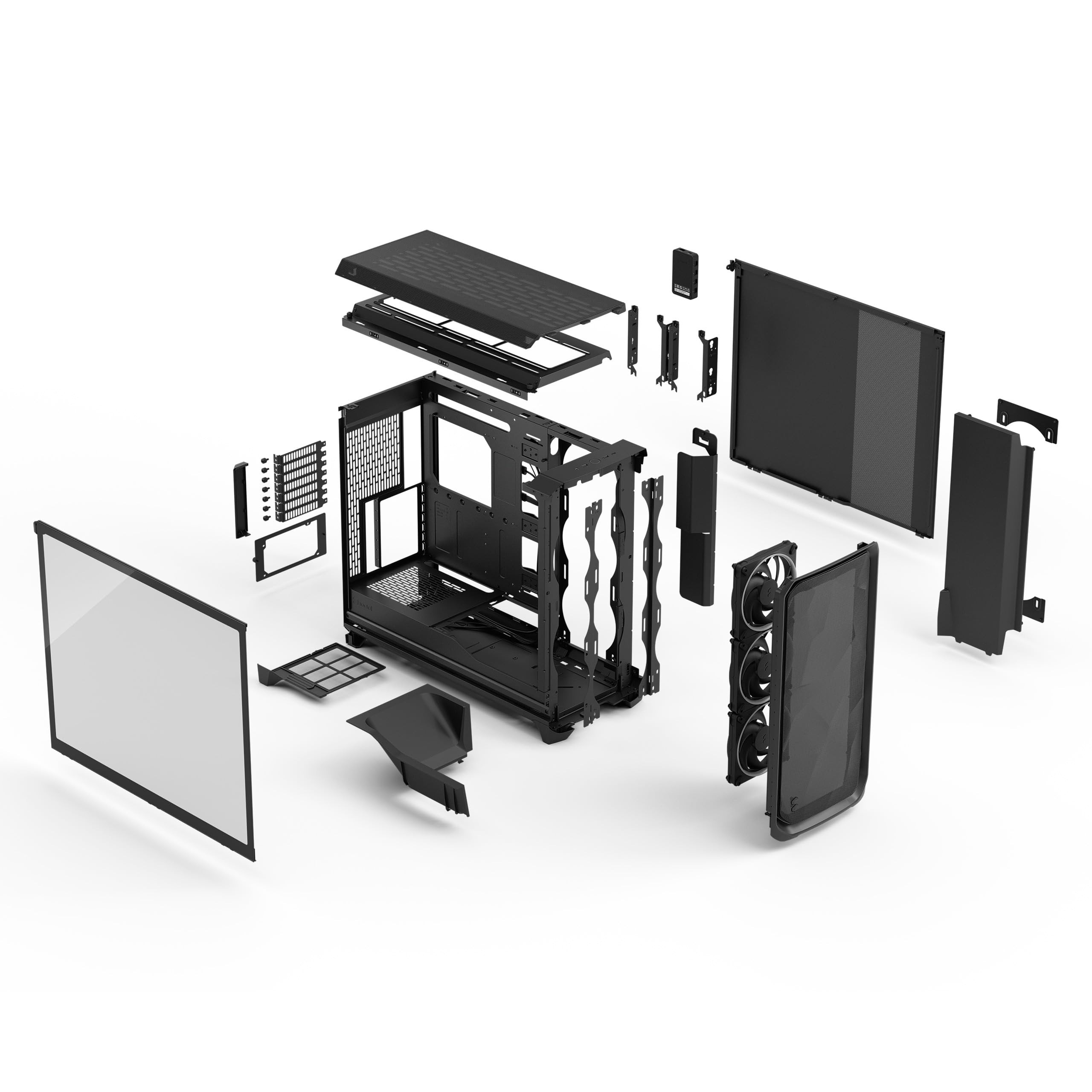 Fractal Design Meshify 3 XL Ambience Pro RGB - Boîtier PC Noir Verre Trempé - Flux d'air Élevé - Ventilateurs ARGB Inclus