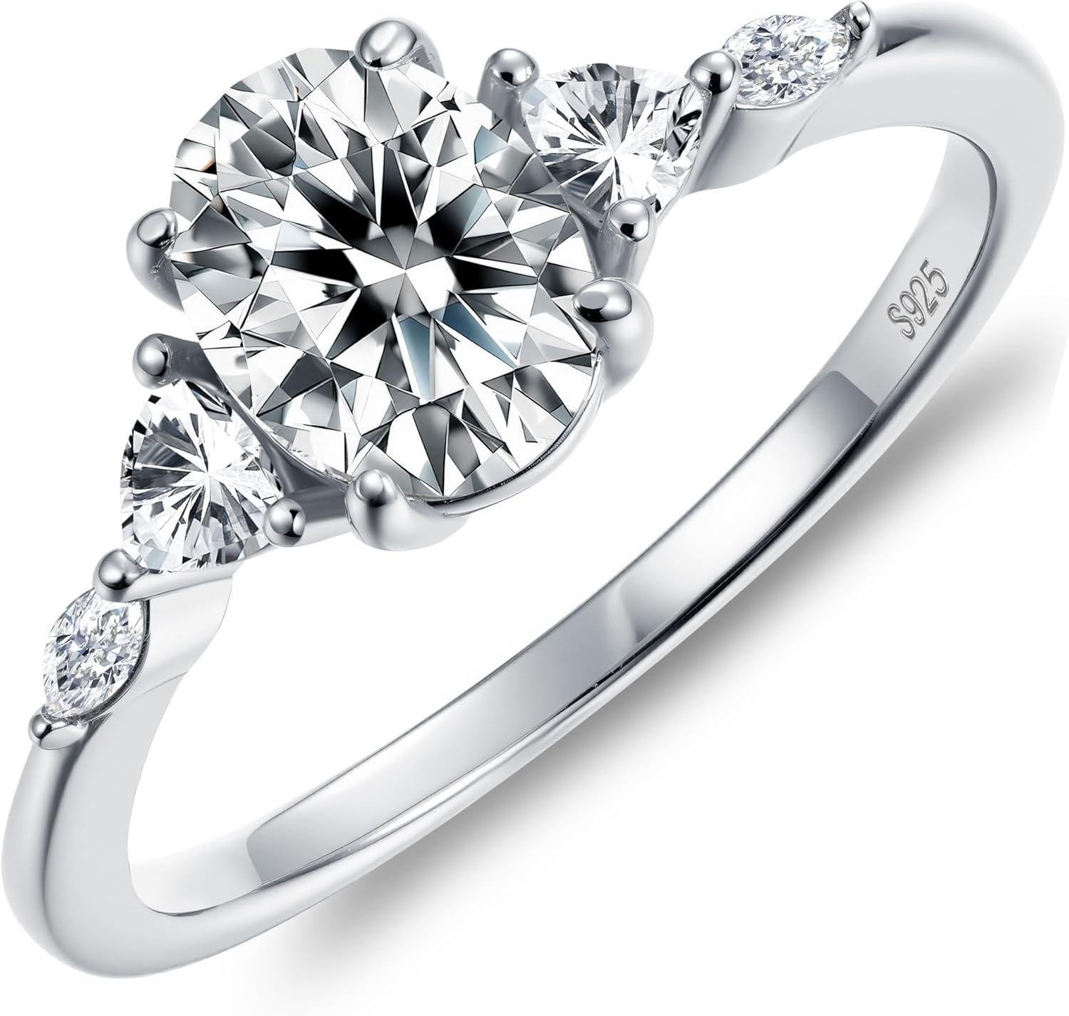 1.5CT Moissanite Engagement Ring for Women 14k Gold Vermeil 925 Sterling Silver Engagement Promise Ring Valentine's Day Mother's Day Girlfriend Anniversary Christmas Gift for Her Size 5 to 12