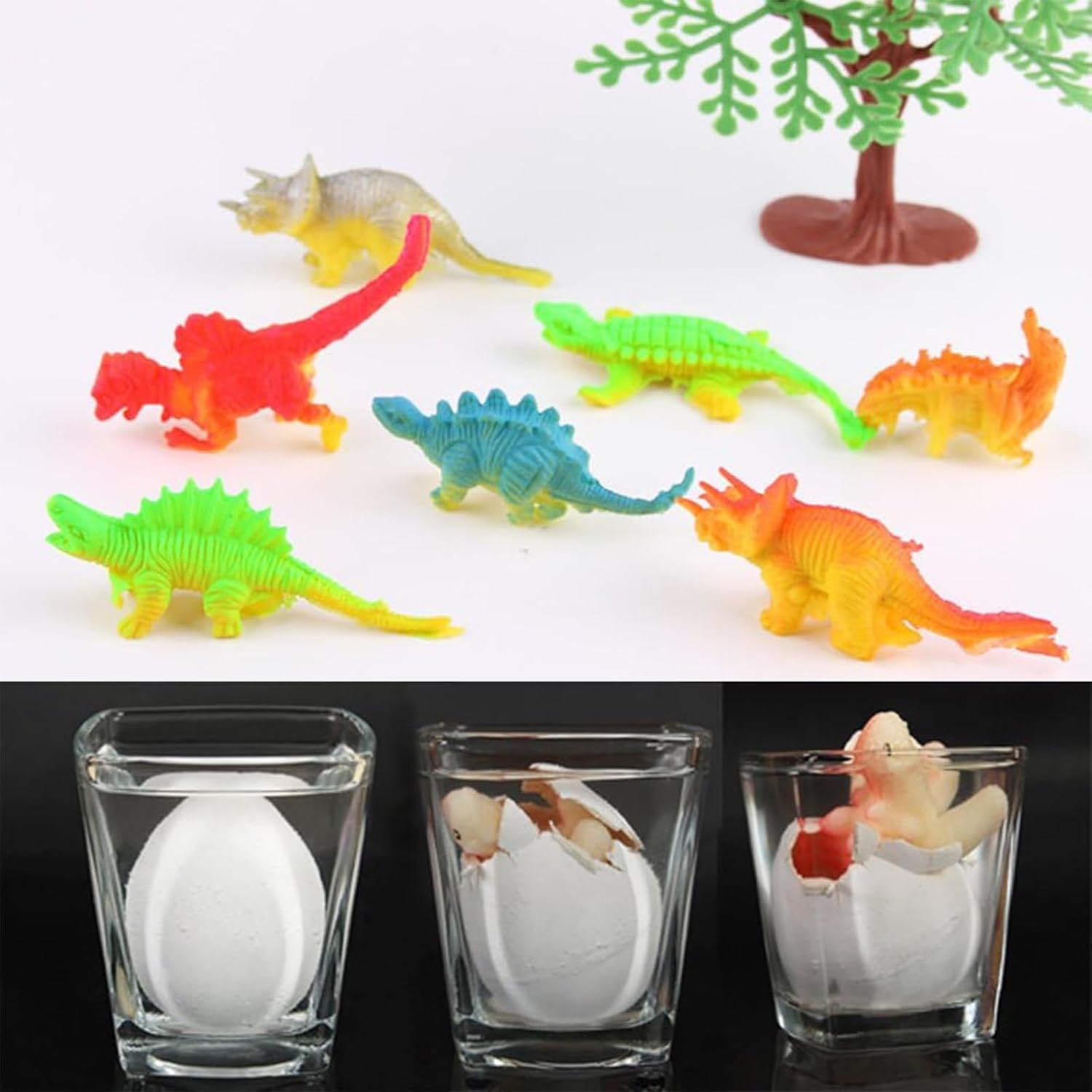 12Pcs Hatching Dinosaur Eggs, Novelty Magic Growing Pet Dinosaur Egg in Water, Easter Dino Egg Toys Gifts for Kids Party Supplies