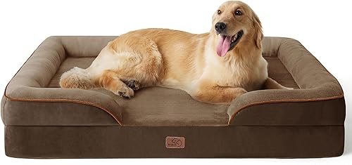 Miniatura 70 de Bedsure Camas ortopédicas para perros de gran tamaño – Cama lavable grande para perros y gatos, impermeable, cómodo sofá para perros con funda Negro