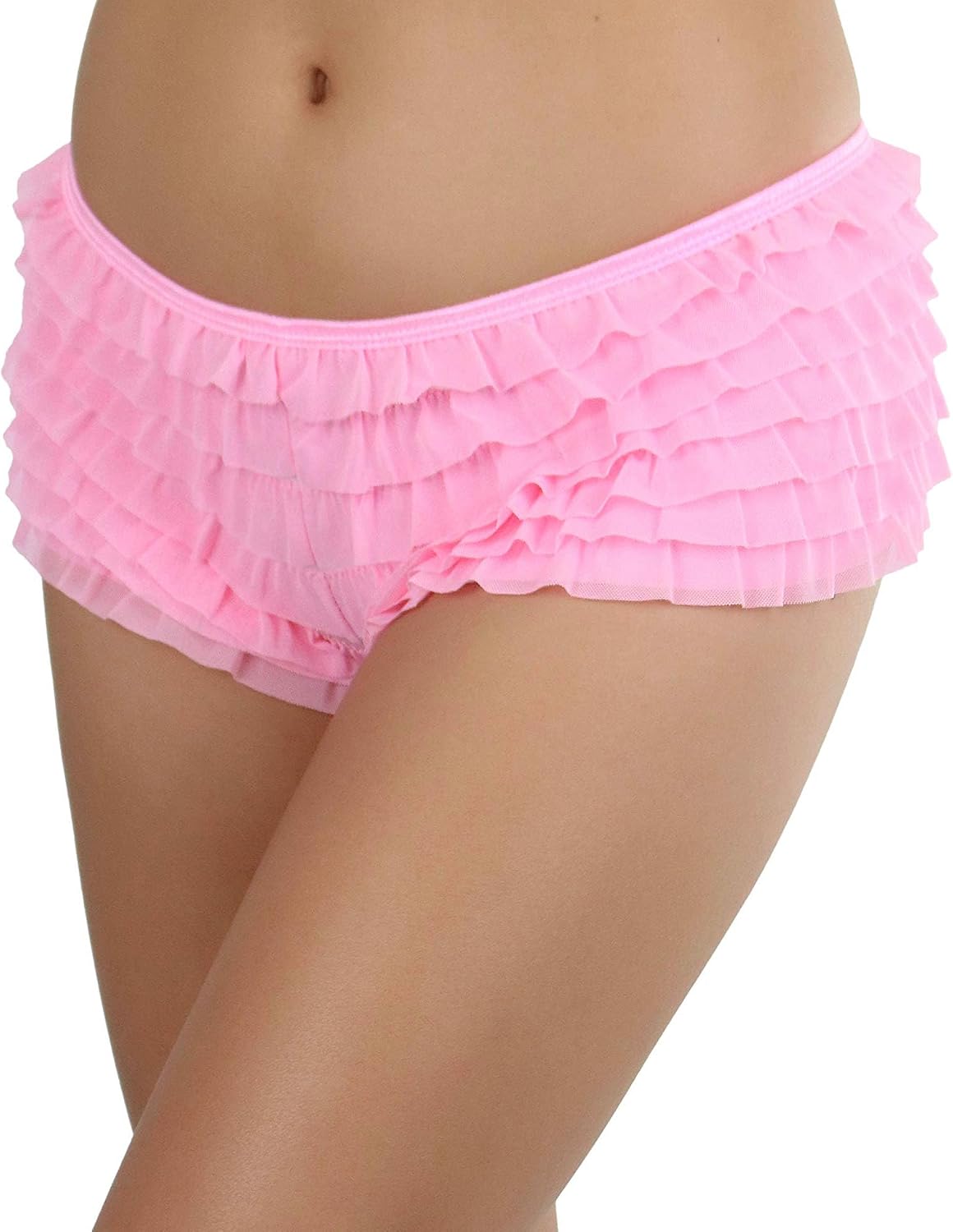 ToBeInStyle Women's Ruffle Cheeky Bloomer Panty w/Large Satin Bow Back Boyshorts Underwear