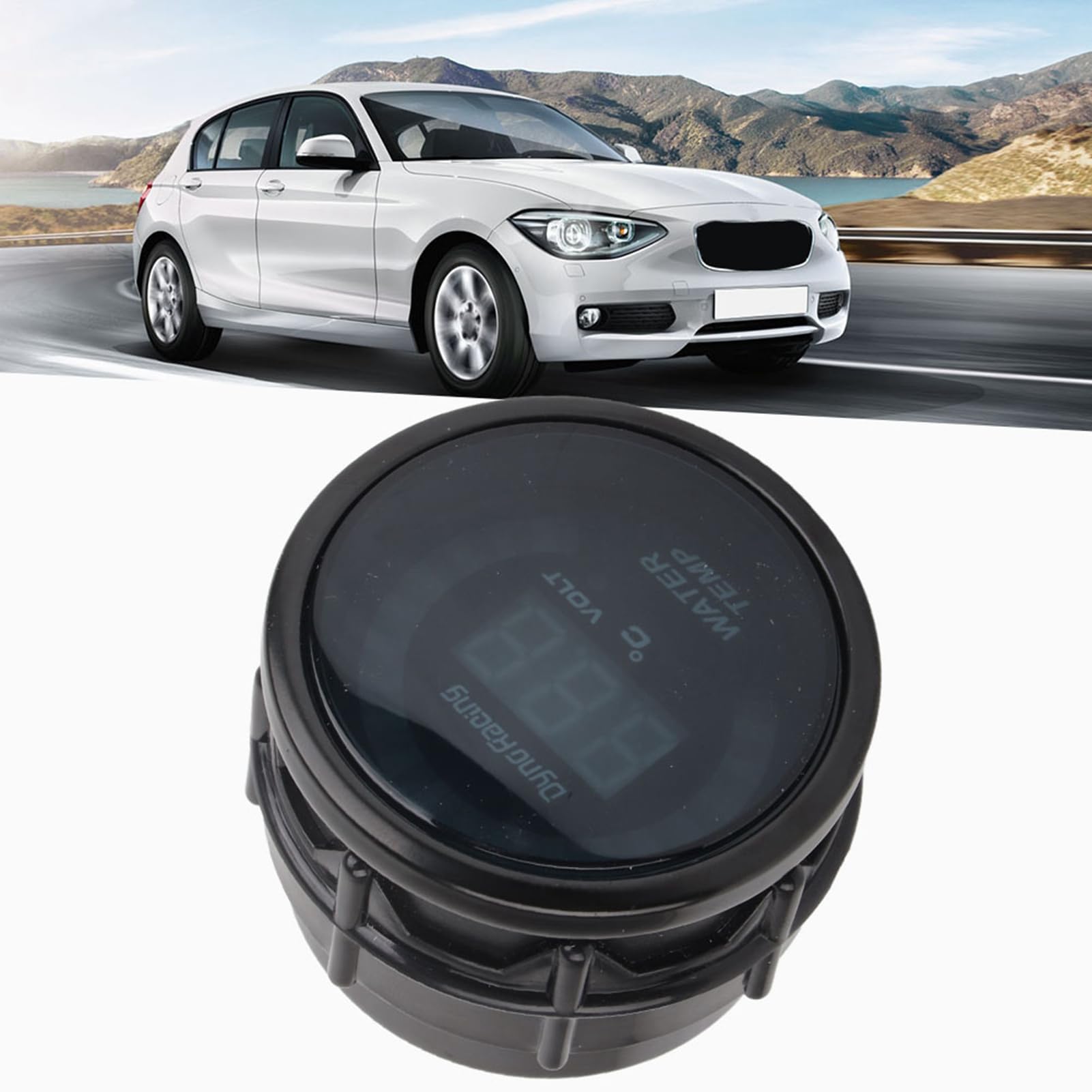 52mm Medidor de Temperatura del Agua Led Indicador Digital de Temperatura del Agua del Coche Indicadores de Temperatura del Agua con Sensor 20‑150 ° C para 12v Auto
