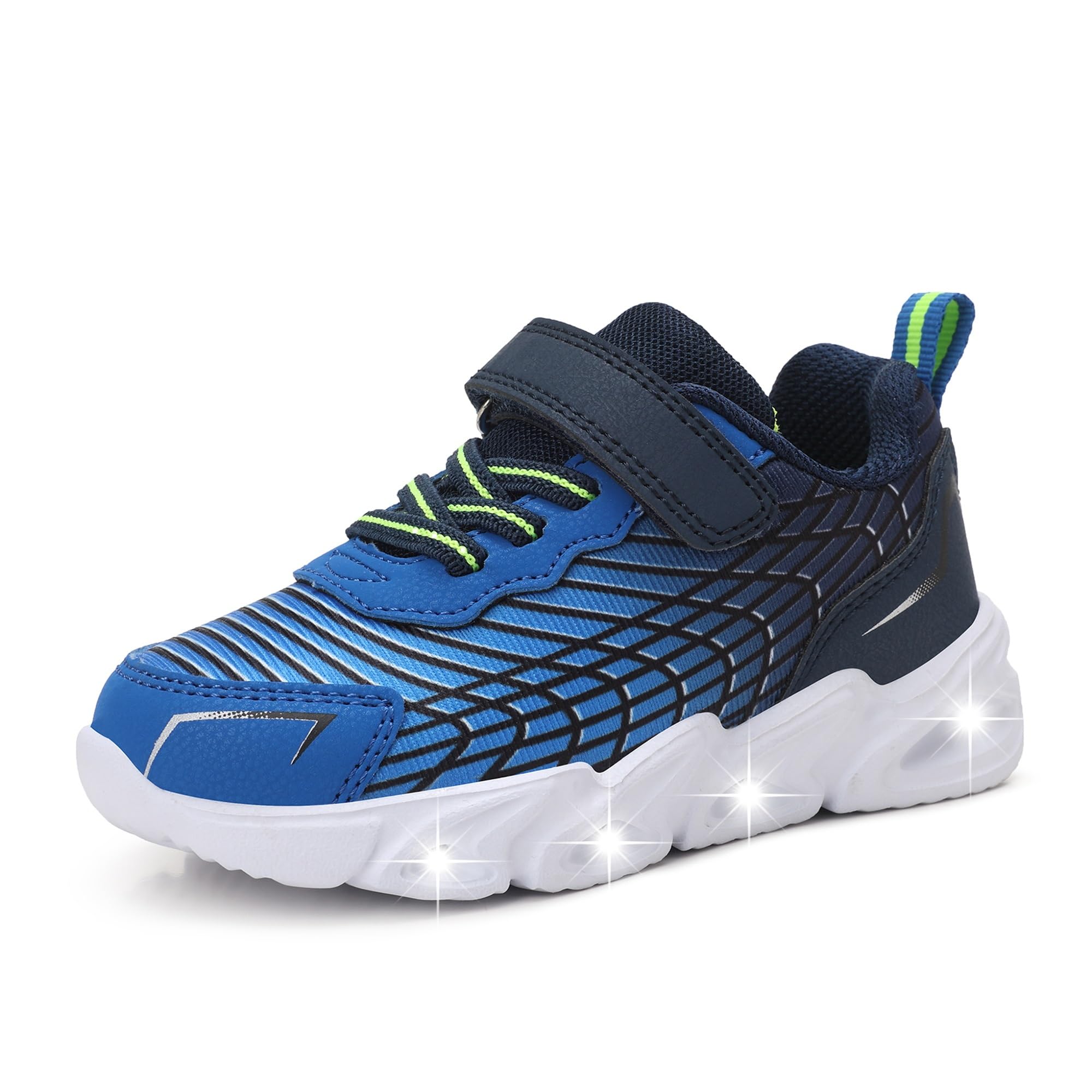 Scarpe da ginnastica leggere e traspiranti con luce a LED, con cinturino regolabile per bambini/bambini piccoli