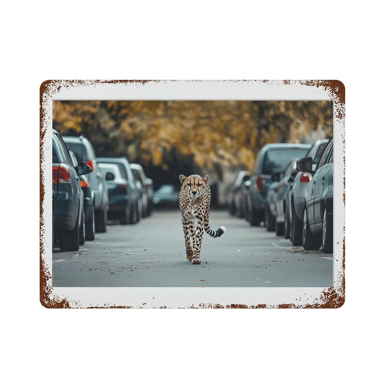 xiaoxiaoshen Cheetah Photography S Wall Decor Art Metal Tin Poster Modern Home Decor Art Home Bar Shop Decorations Vintage Sign 30x40cm