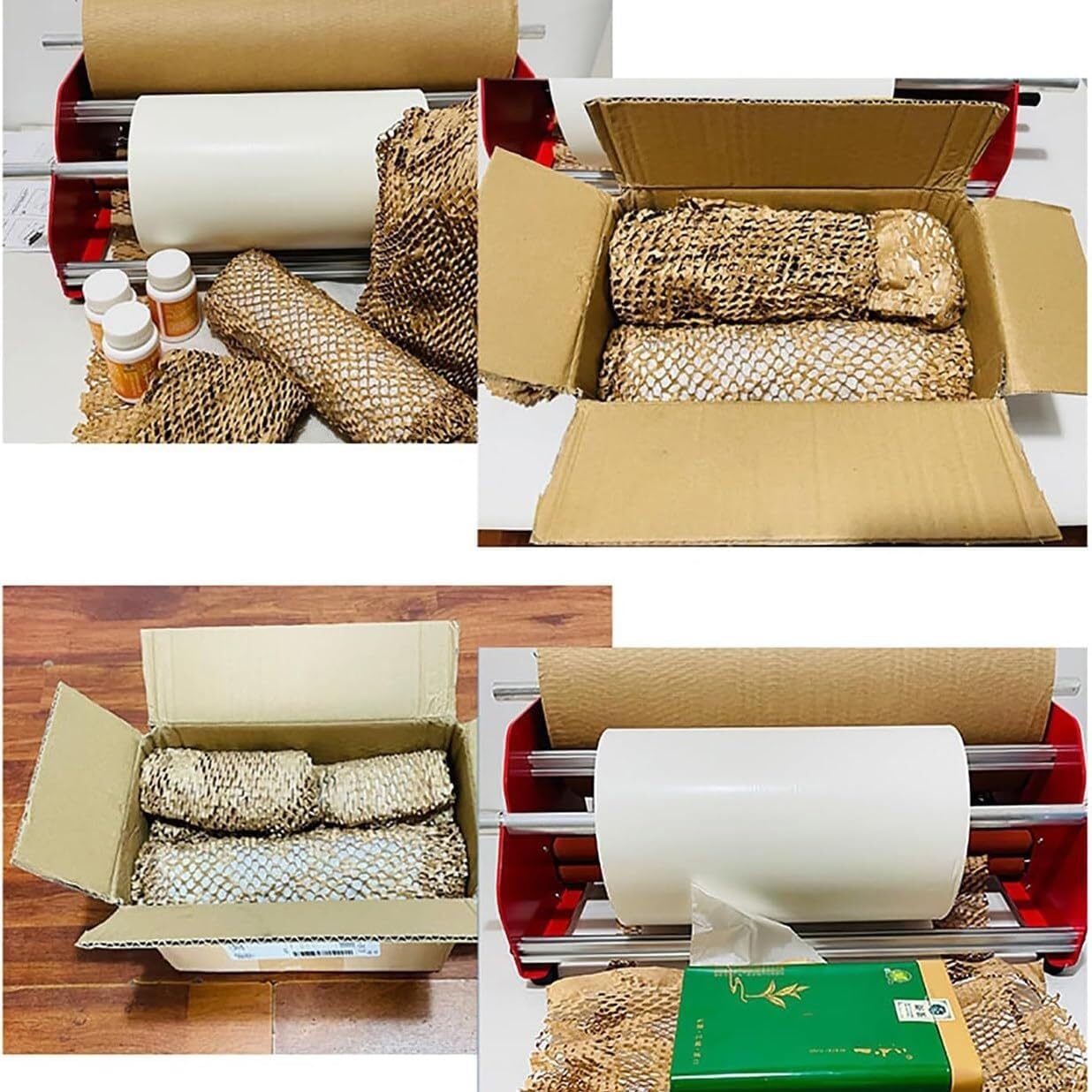 Robuster Papierrollenspenderständer mit Doppelachsen-Design und stoßfestem Puffer, verstellbare Rollenlänge für industrielle Verpackung, Versand, Lagerung und Verpackung