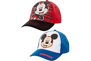 Officially Licensed Boys&#x27; Mickey Mouse Baseball Cap - 2 Pack Toddler/Youth