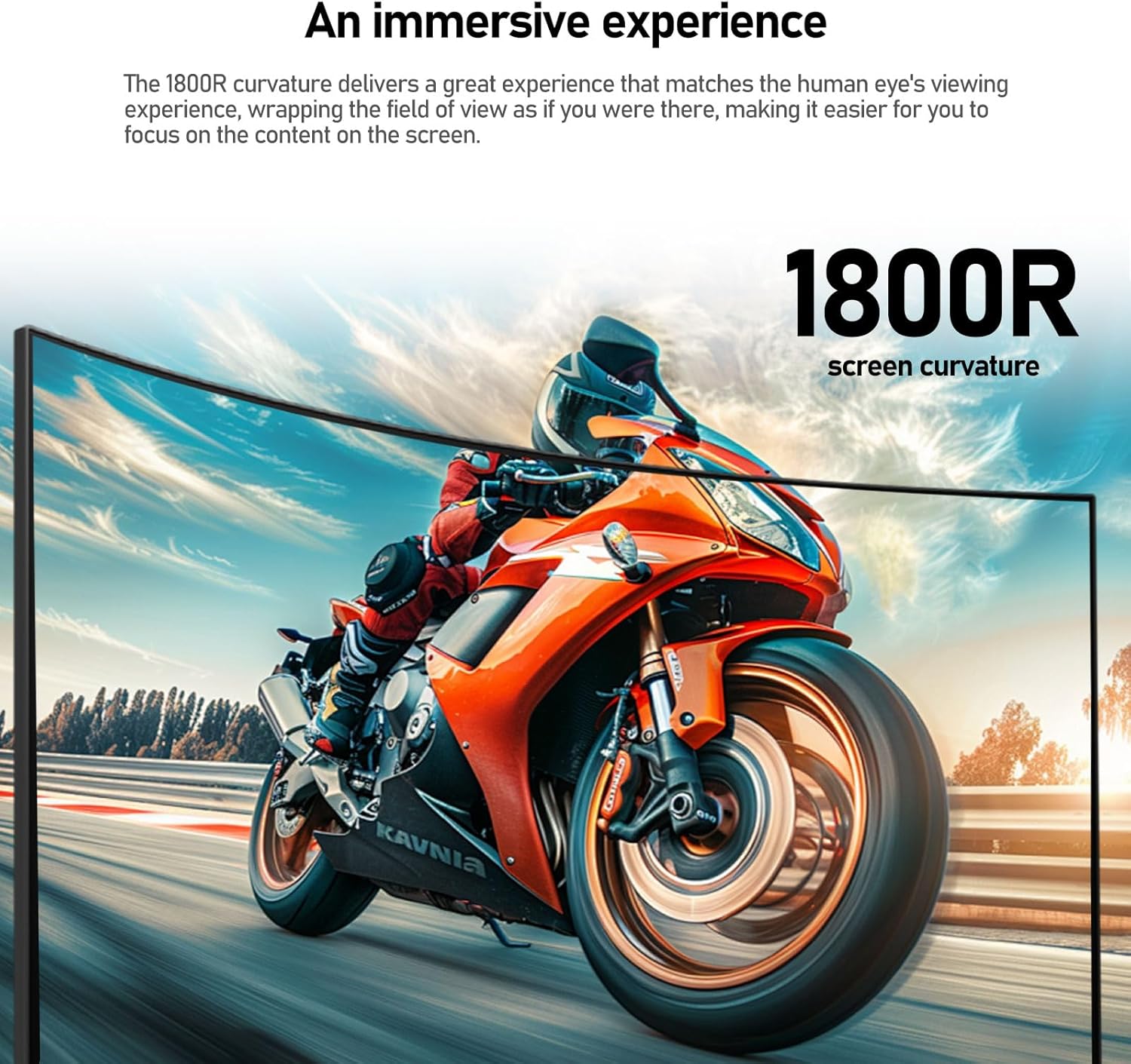 Smart | Gawfolk 27" inch Gaming Monitor FHD 100Hz Curved 1800R... - view 3