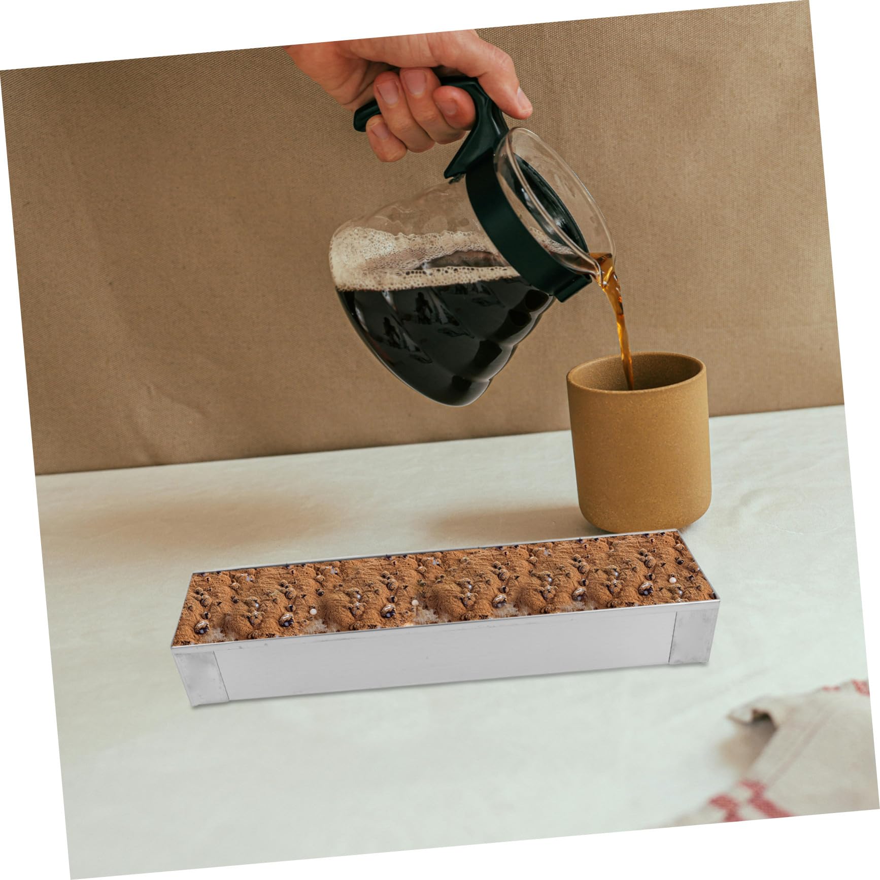 MAGICLULU Rechteckige Kuchenform aus Edelstahl mit Deckel und Eingravierten Maßangaben für Desserts und Lasagne für Hobbybäcker und Profis in Küche
