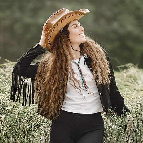 Miniatura 6 de Collares bohemios para mujer, trajes occidentales, collar de vaquera para mujer, joyería bohemia hecha a mano, collar de cuero, joyería de país