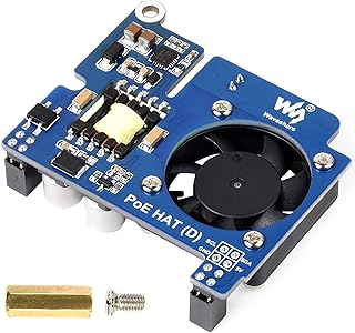 for Raspberry Pi 4B/3B+ PoE HAT Board with Cooling Fan, Power Over Ethernet HAT (D) 5V 2.5A DC Out Power Output,Support IEEE 802.3af PoE Network Standard, Compatible with Official Pi 4B/3B+ Case