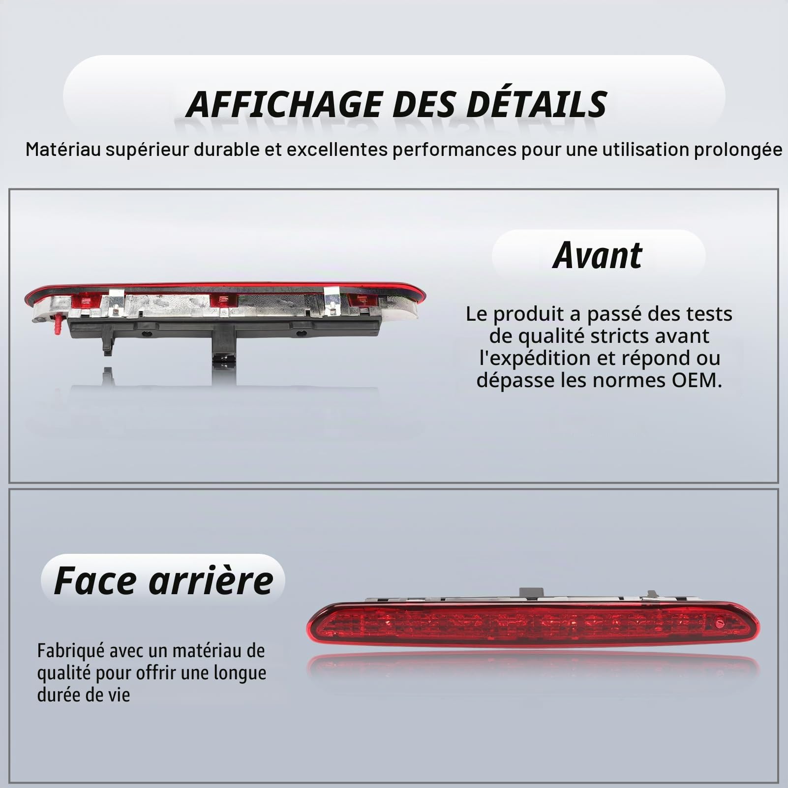 Troisième Feu Stop Arrière pour Grande Punto Evo Ab-arth | 2005-2018, 3ème feu stop OEM 51722247 51974522