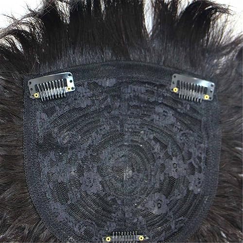 Miniatura 3 de RemeeHi Peluca de cabello humano rizado natural de repuesto esponjoso sin costuras con clip en la parte superior para mujer, cabello fino, color