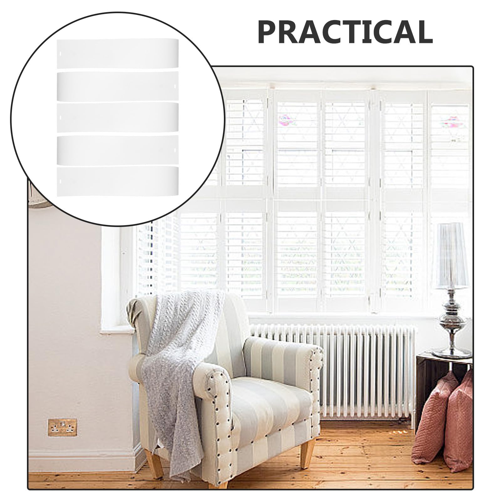 PACKOVE Lamelles pour Stores Verticaux PVC Blanc, Lot de 5 Pièces