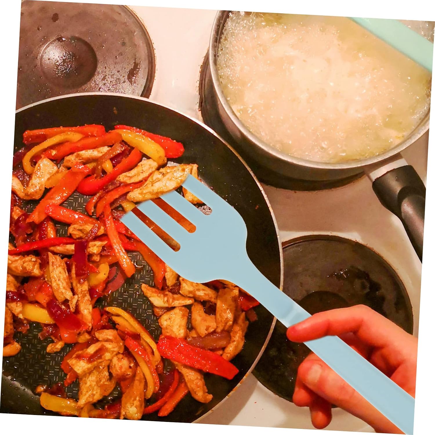 MAGICLULU 3pcs Tongs Kitchen Cooking Fork Salad Mixing Fork Large Fried Noodle Home Cooking Kitchen Gadget Practical Utensil Ergonomic