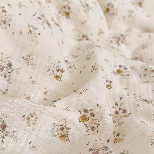 Vista 59 de BuLuTu Funda de almohada de muselina de algodón para niños pequeños, tamaño estándar, estampado de flores de Galsang, suave funda de almohada