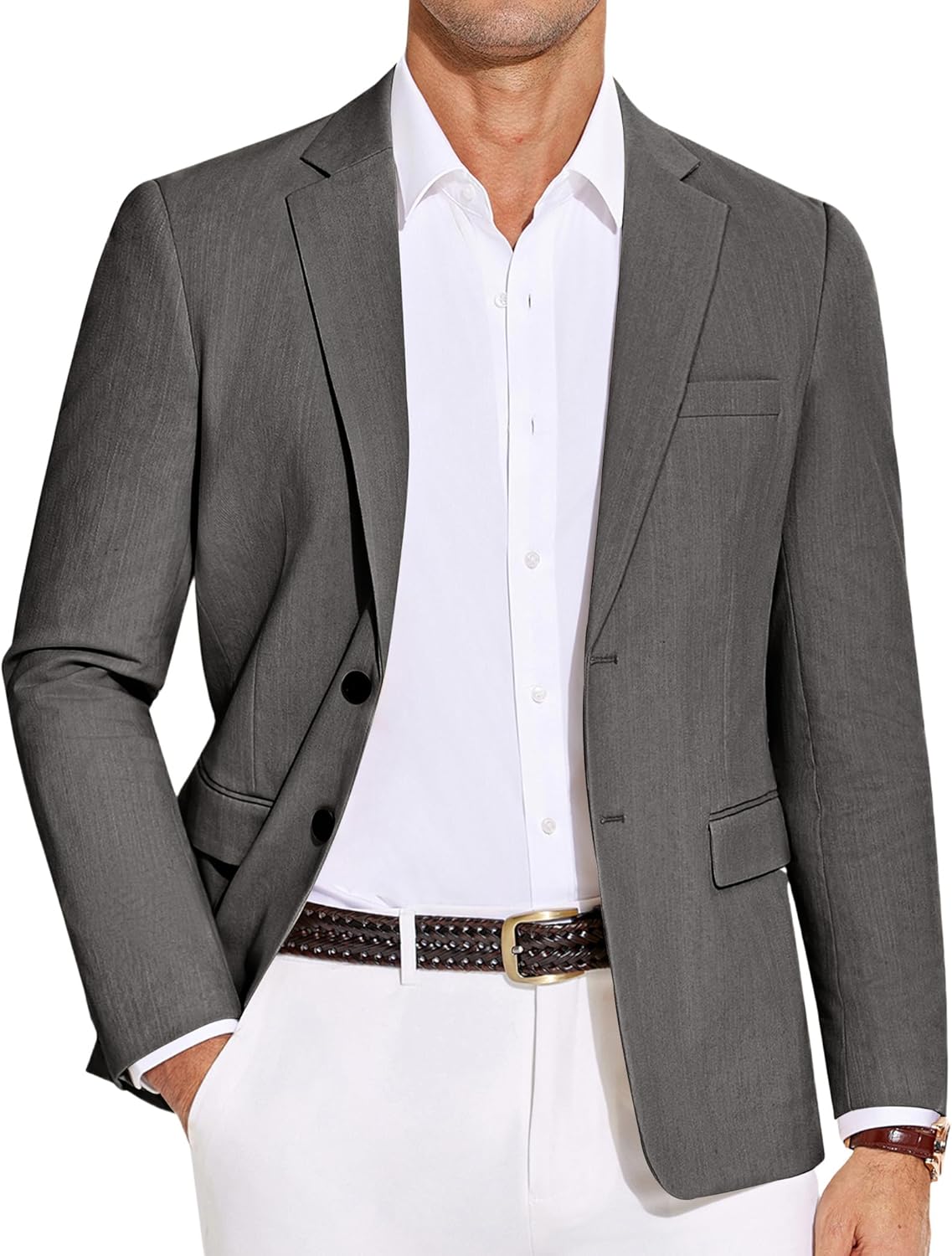 COOFANDY Men's Casual Blazer Lightweight Slim Fit Suit Jacket Two Button Cotton Sport Coats