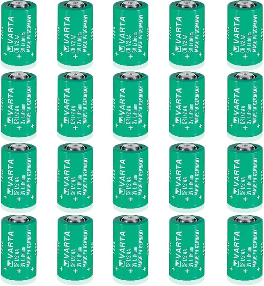 (Pack of 20) CR1/2AA 3V 950mAh Lithium Battery for VARTA