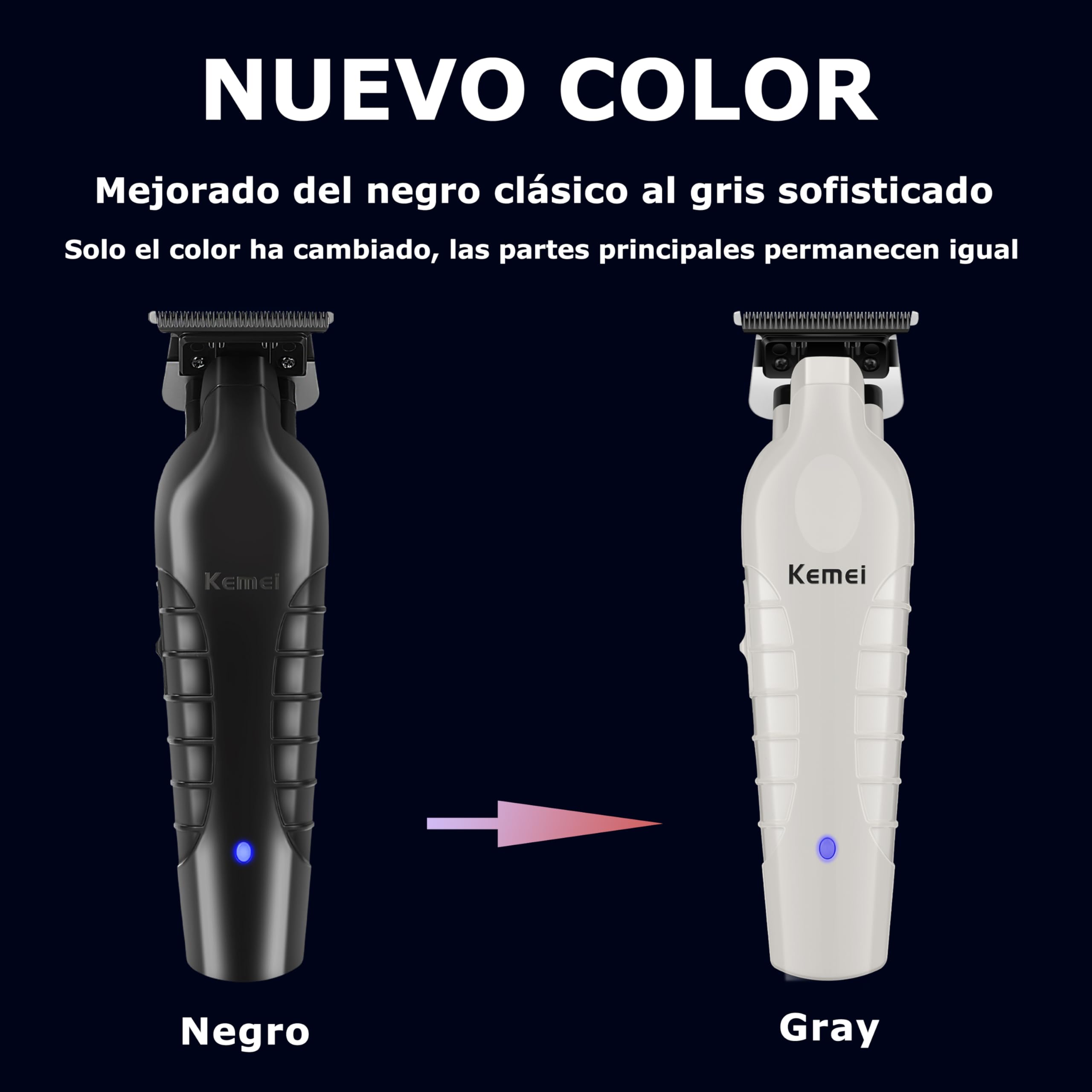 KEMEI PG2299 Recortadora de Barba Hombre Profesional, Maquina Cortar Pelo,Gris