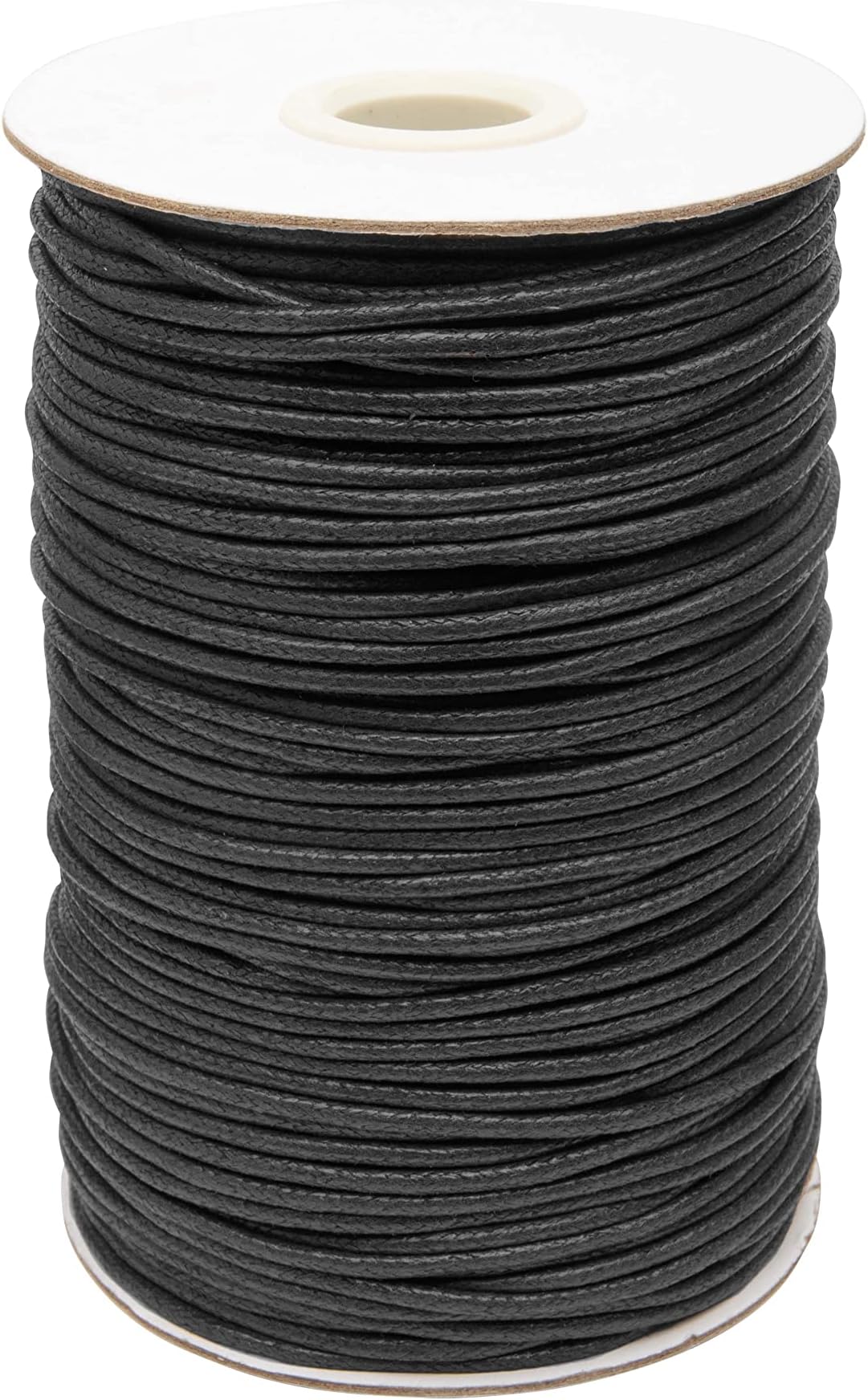 Realm Waxed Cord Cotton - Bracelets, Necklaces, Jewellery Thread, Shamballa Macrame (2mm Black - 5m)