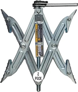 Stromberg Carlson JBP-T217.2 Tandem Axle T-Chock - Heavy Duty RV Wheel Chocks & Tire Stabilizers - Camper Wheel Chock Scissor Stabilizers for RVs, Trailers, and Campers- Fits Tires 2"-17" Apart 2-Pack