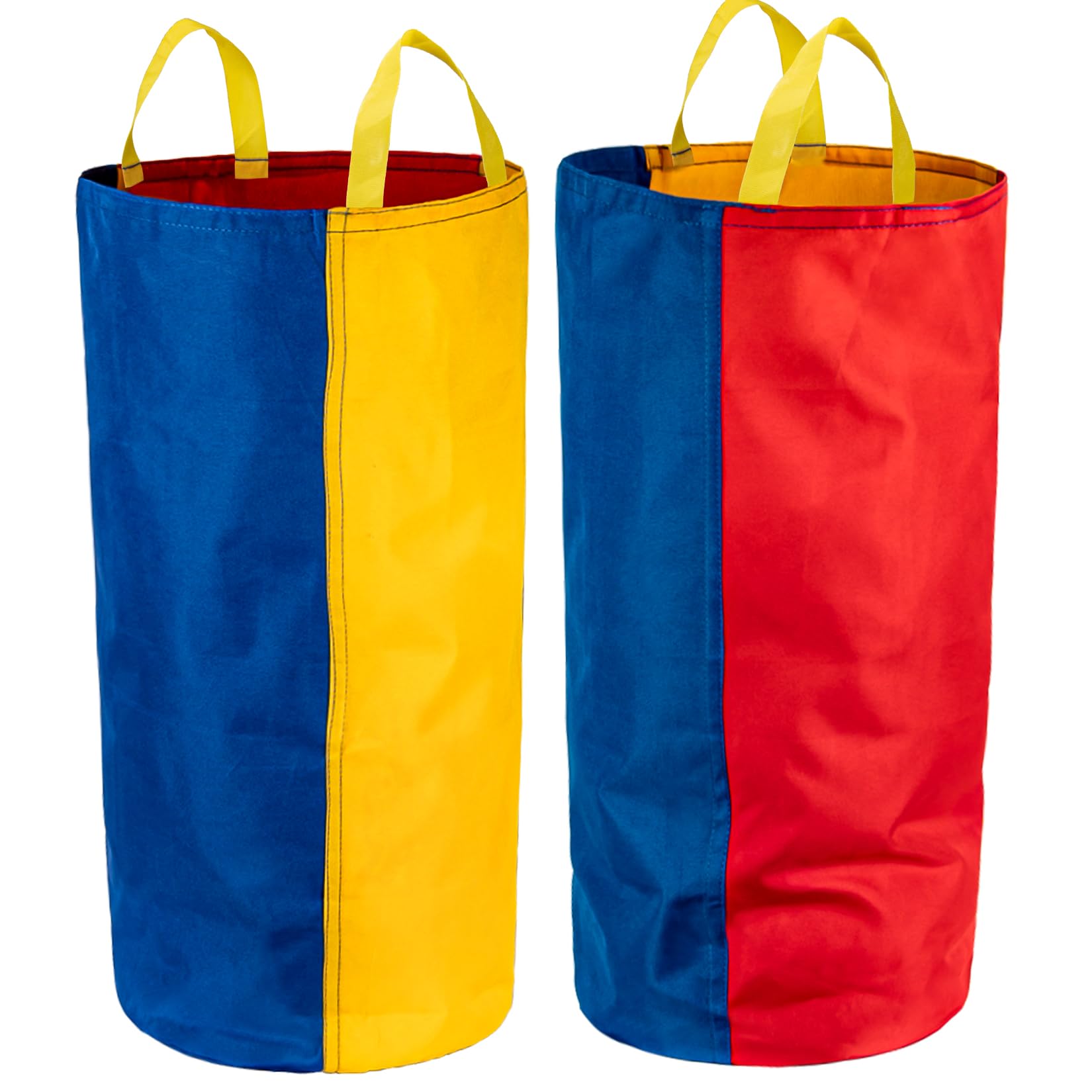 RAINFLOW Potato Sack Race Bags - 2 PCS Sack Race Bags for Kids Carnival Outdoor Games Outdoor Yard Family Games for Kids Birthday Party Games Family Reunion Games Red,Yellow,and Blue