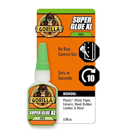 Gorilla Super Glue Gel XL, 25 Gram, Clear, (Pack of 1)