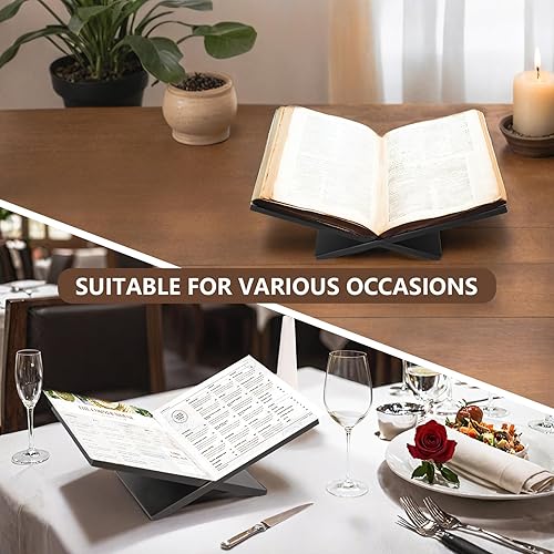 Miniatura 6 de PUERSI Soporte de exhibición abierto, soporte de madera grande para libros, soporte para mesa de café, caballete de madera para revistas, arte,