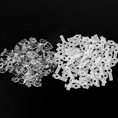 Miniatura 3 de 200 soportes de montaje de tira de luz con 200 tornillos de tira de luz LED, clips de fijación de tira de luz de tira de un lado clips de montaje