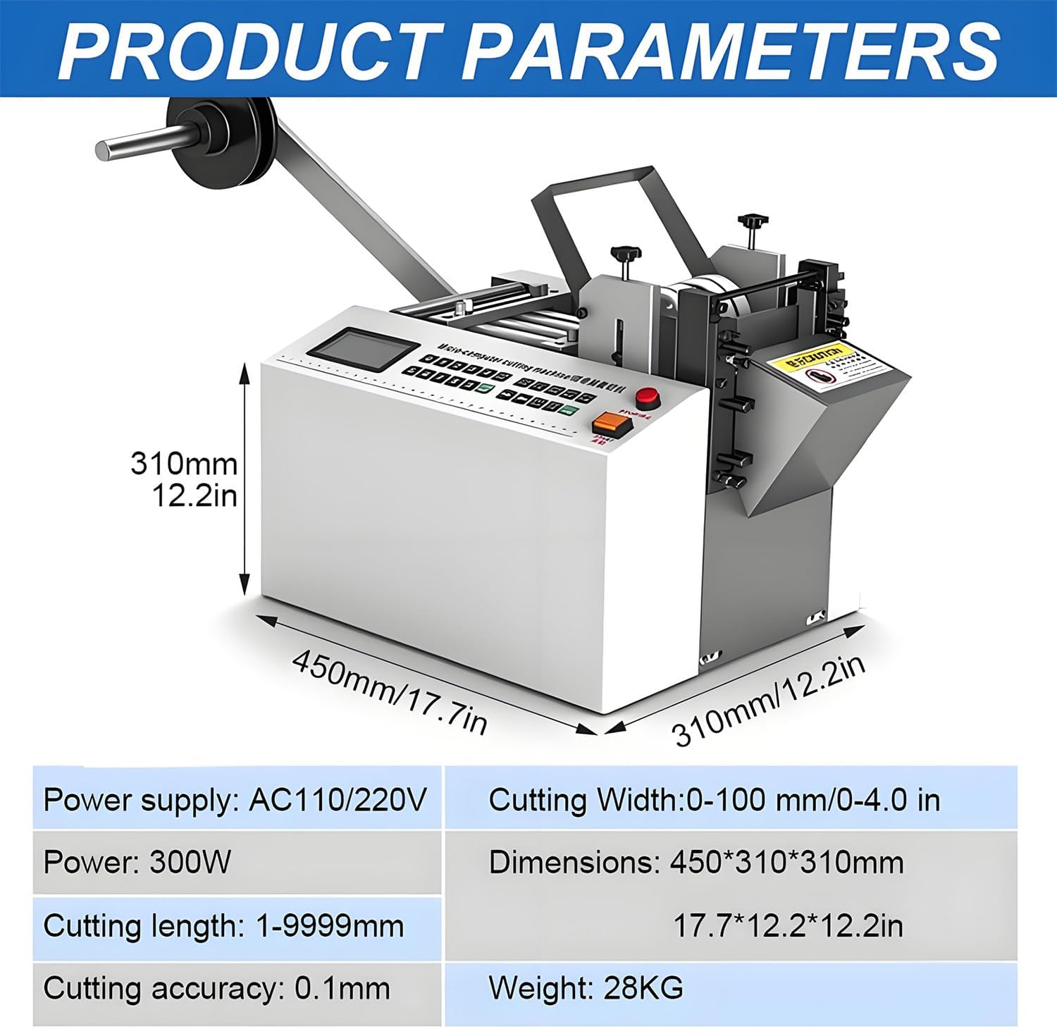 Fully Automatic Micro-Computer Control Heat-Shrink Tube Cutter, Precision Cutting Machine for Rubber/Plastic Sleeves, 0.1mm Accuracy, Electric Cable Pipe Cutting Tool
