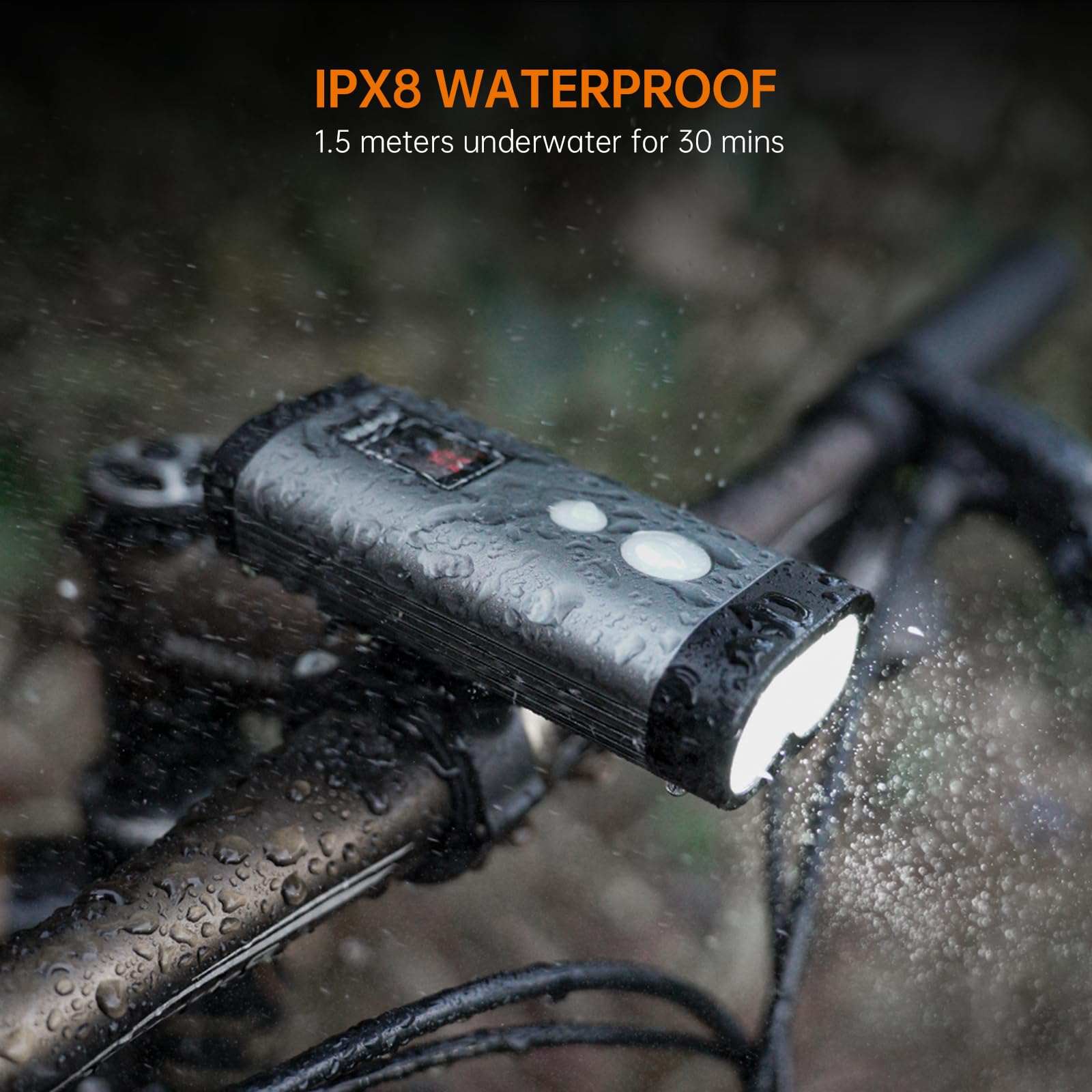 RAVEMEN PR2000 Fanalini Anteriori,2000 Lumen Luce Anteriore per Bicicletta per Ciclismo Notturno su Strada e Montagna Faro con Telecomando Senza Fili, Fascio Luminoso antiriflesso,Impermeabile IPX8
