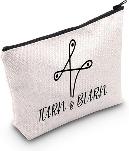 POFULL Barrel Racer Rodeo Gift Turn And Burn Barrel Racing Bolsa de cosméticos Rodeo Cowgirl Regalo, Bolsa Turn And Burn