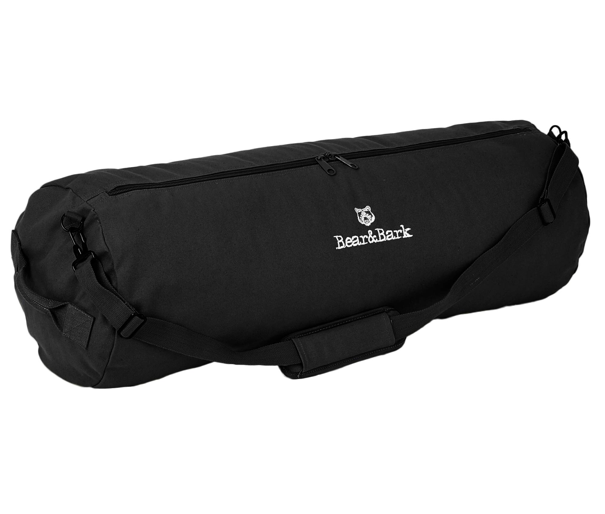 Large Duffle Bag - Black 50"x20" - 257L - Extra Large Canvas Military and Army Cargo Style Carryall Duffel for Men and Woman – College Student, Backpacking, Travel and Storage Shoulder Bag