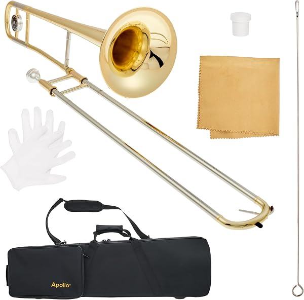 Apollo Trombón Tenor en lacado dorado, completo con estuche y accesorios (Student 🥇✔️ ® A Pedido 🏆™
