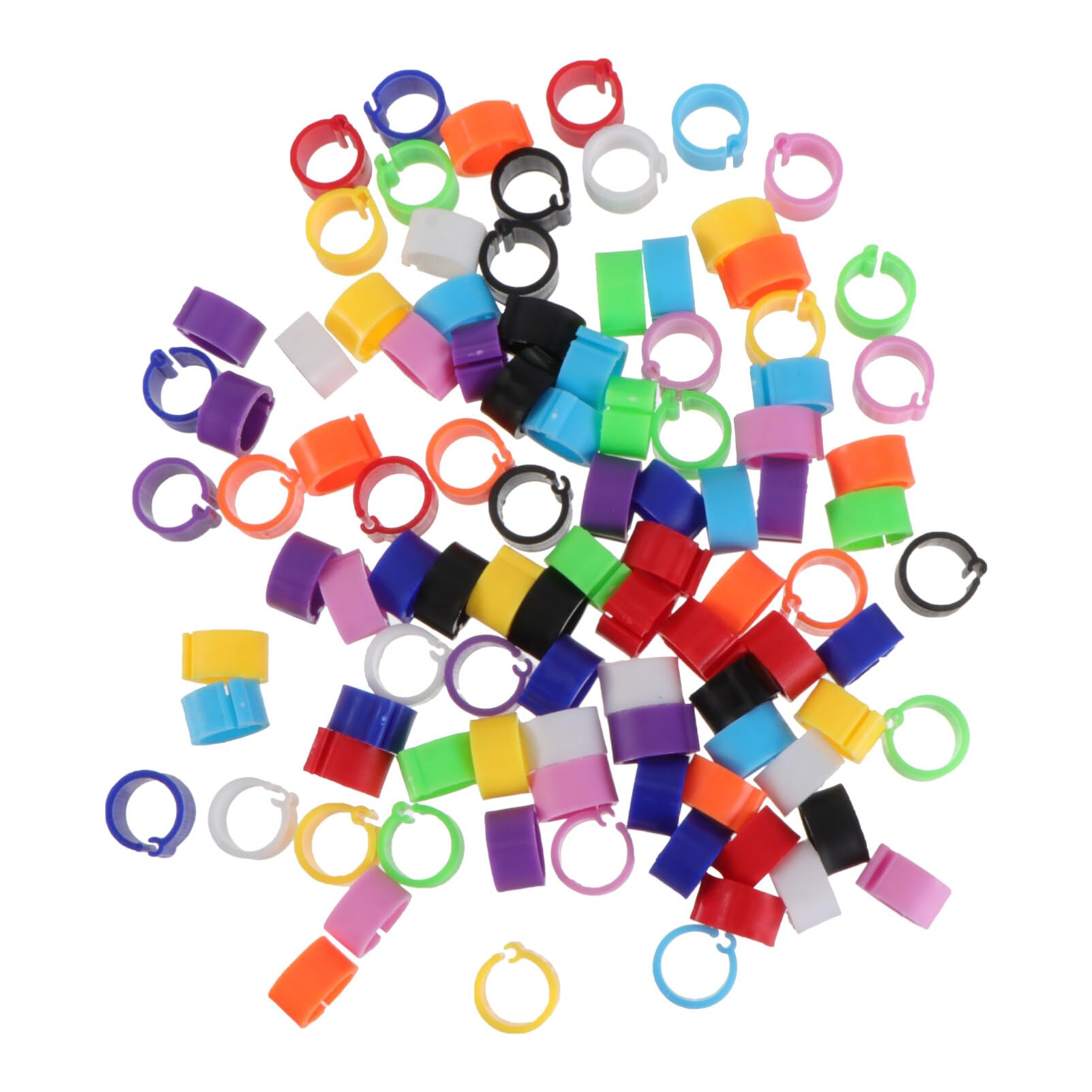 GANAZONO 100 Pcs Pigeon Bird Foot Rings Leg Band for Small Birds Identification Tags Bright Colors for Parrots