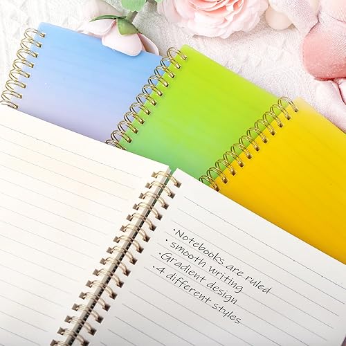 Miniatura 4 de 4 cuadernos en espiral de tapa dura, cuadernos de diseño degradado para mujer, suministros escolares de oficina