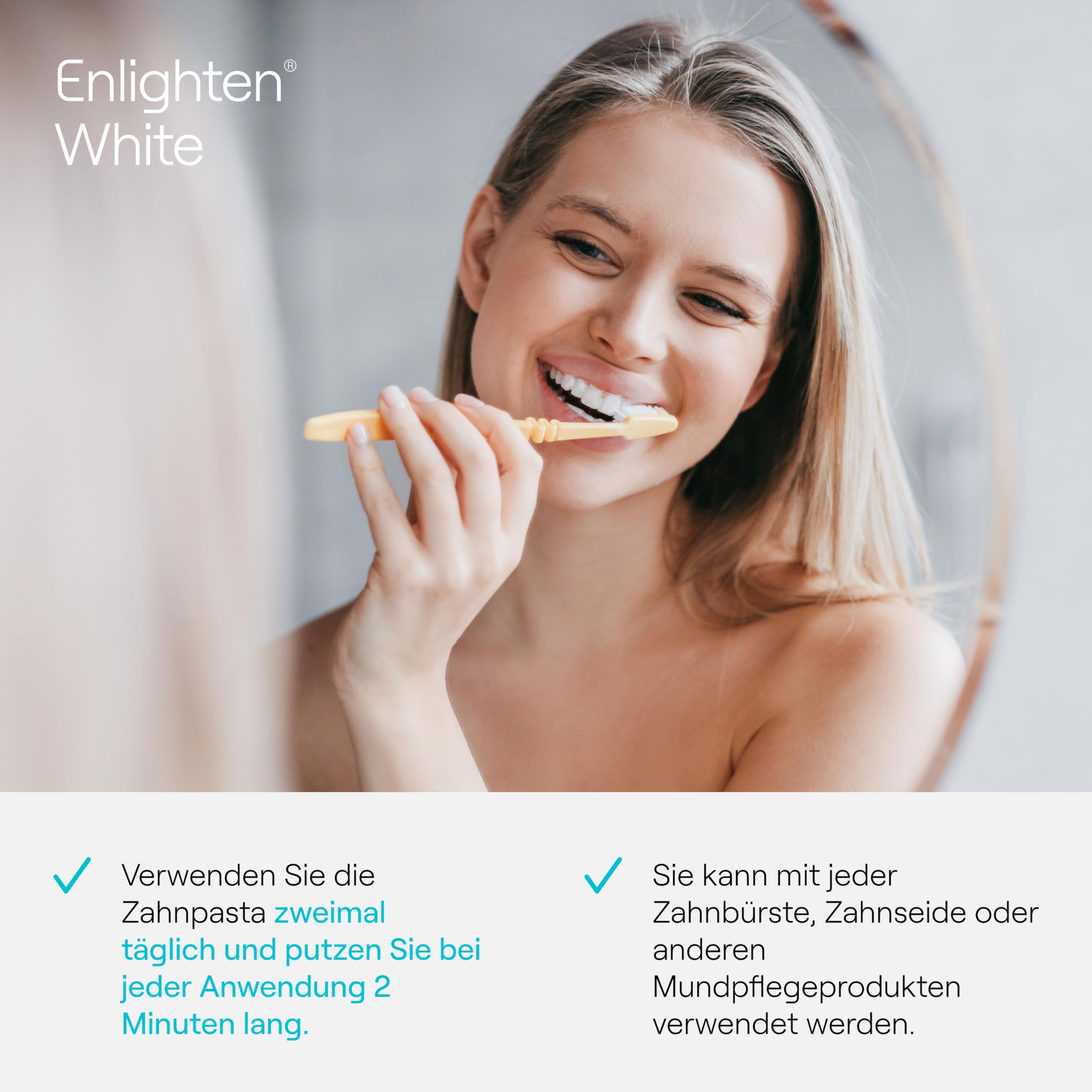 Enlighten White - Fluorid aufhellende Zahnpasta, 75 ml - Zahnschmelzschutz und Zahnaufhellung, für gesunde und strahlend weiße Zähne, von Zahnärzten empfohlen - 6 Stücke
