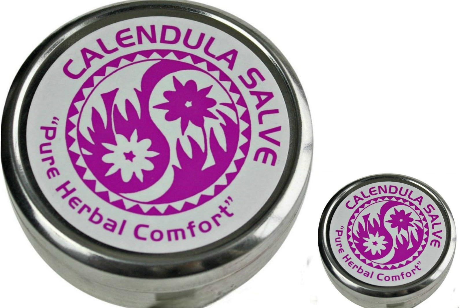 Calendula Salve in Extra Large 4oz and .5oz Travel Tin from The Super Salve Company (Bundle of 2) -