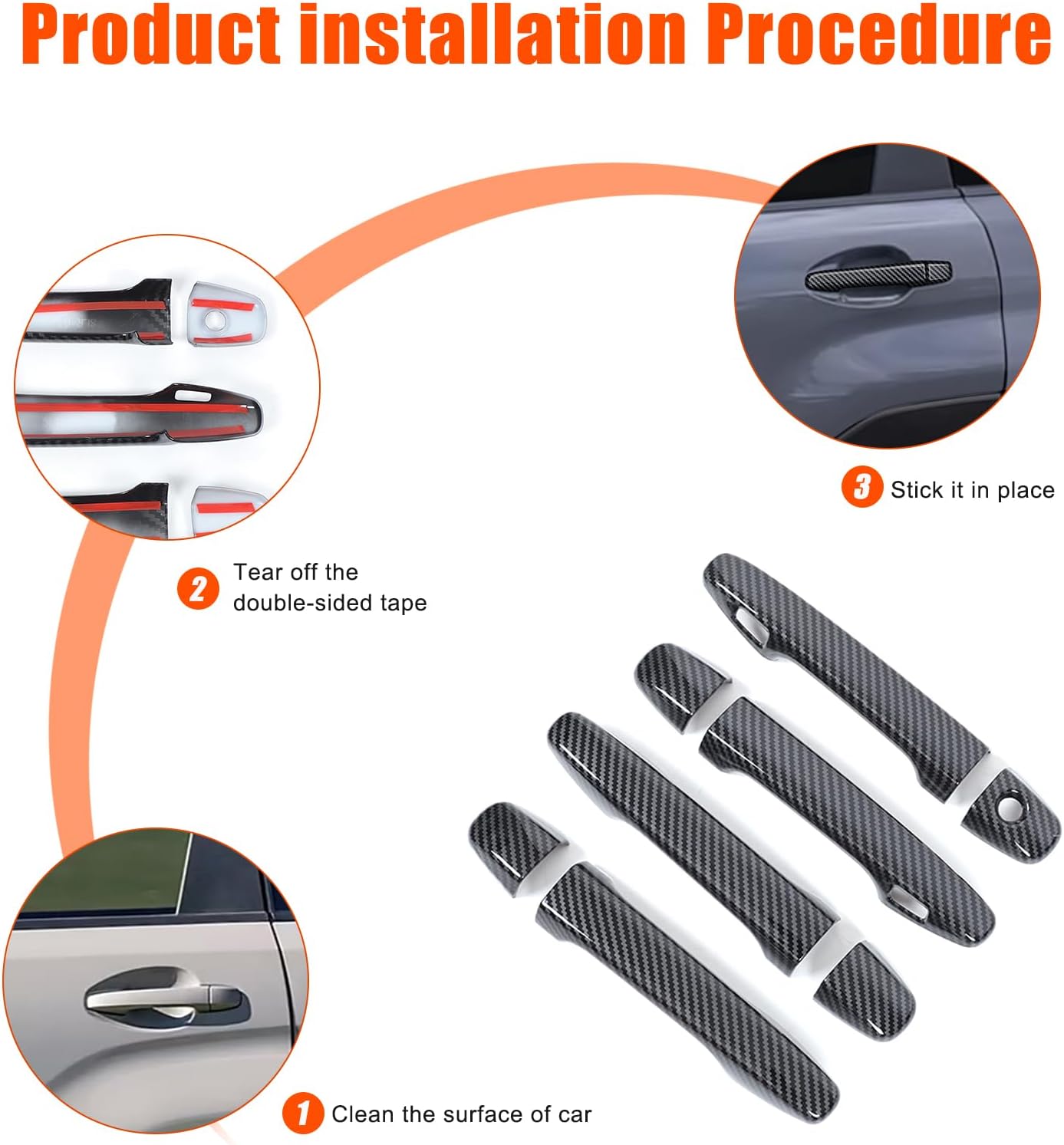 Sekhyna Exterior Door Handle Cover Trim Compatible with Subaru Forester 2025 ABS 8PCS,Door Pull Handle Protect Trim Cap,Outer Door Handle Anti-Scratch Trim Accessories (Carbon Fiber Pattern)