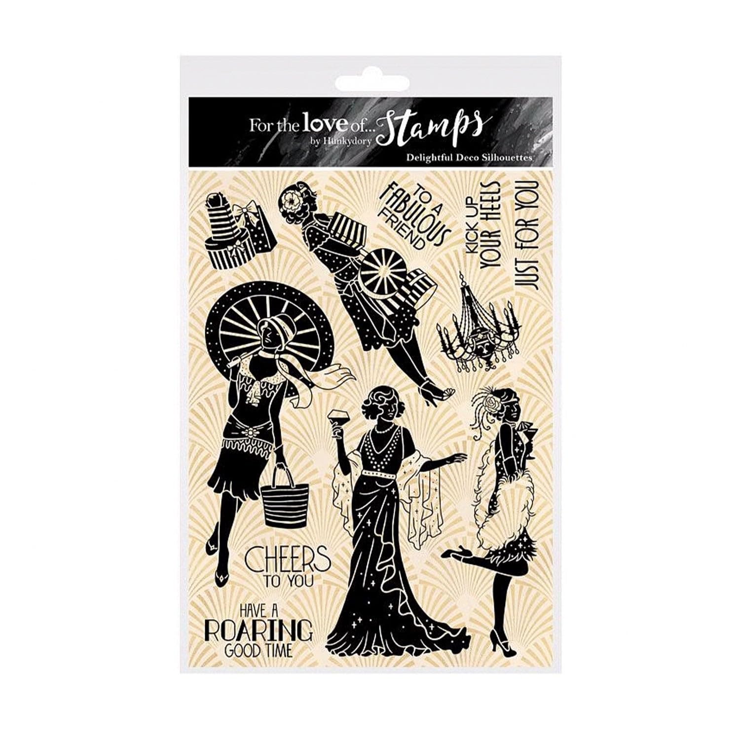 Hunkydory Women's Black / Transparent - For The Love Of Stamps - Delightful Deco Silhouettes Stamp Set - 11 Unmounted Stamps