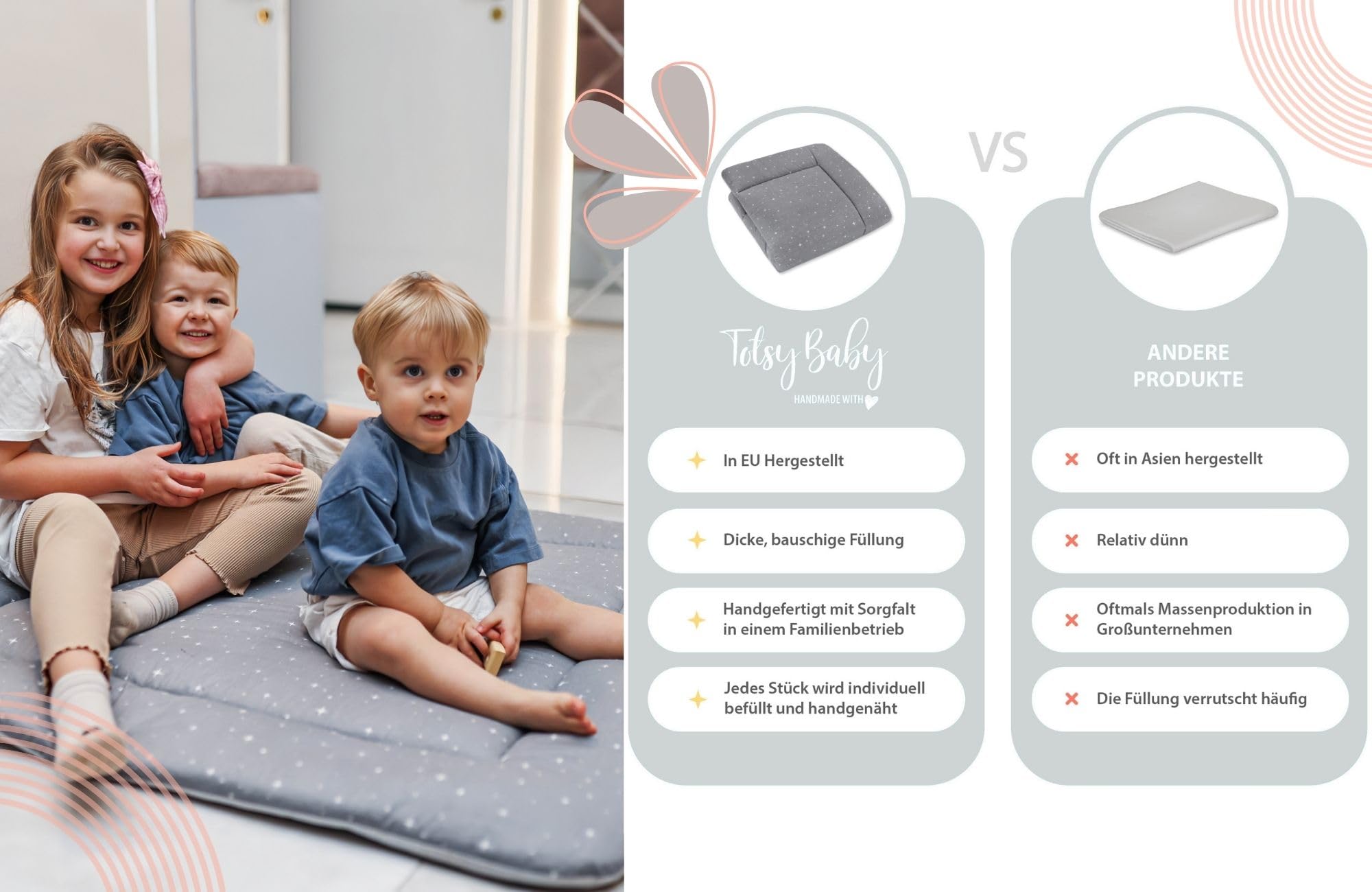 Tappeto gioco bambini per gattonare - tappeti stanza per gattonamento bimbi tappetino neonato cameretta bambina e bambino 100 cm certificazione Oeko-Tex Galassia