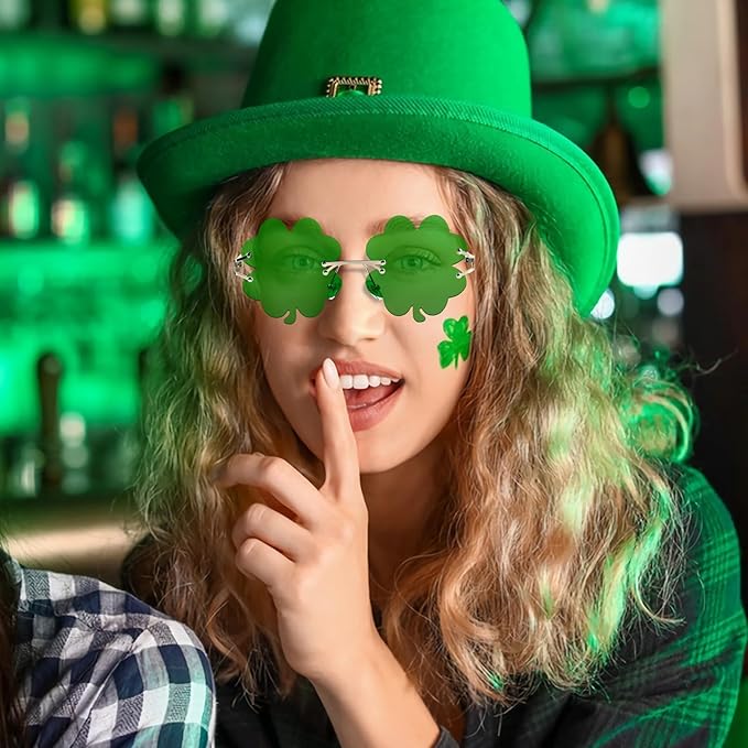 🍀 St. Patrick's Day Shamrock Sunglasses: Party Favors & Photo Props!