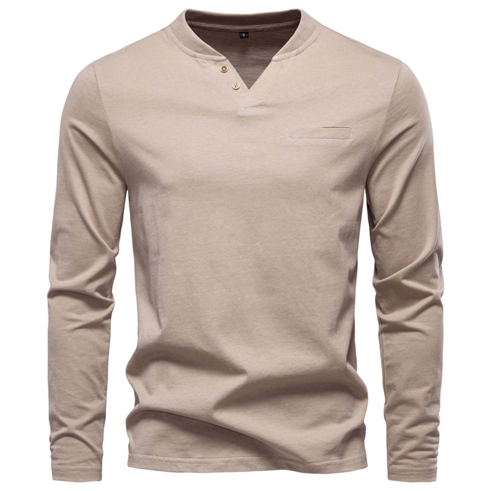 Generico Maglia Uomo in Cotone Collo A V Maniche Lunghe, Taglio Aderente Indumento Casual per La Stagione Autunnale