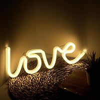 NELUX Szív és Love LED Neon Fali Dekoráció Szett - USB/Elemes Működés, Hálószobába, Valentin-napi Ajándék, Szilikon Anyag, 30.000 Órás Élett 3