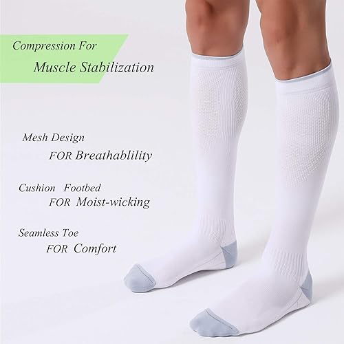 Miniatura 3 de FITRELL - 3 pares de calcetines de compresión para mujeres y hombres, calcetines para la circulación de 20-30 mmHg