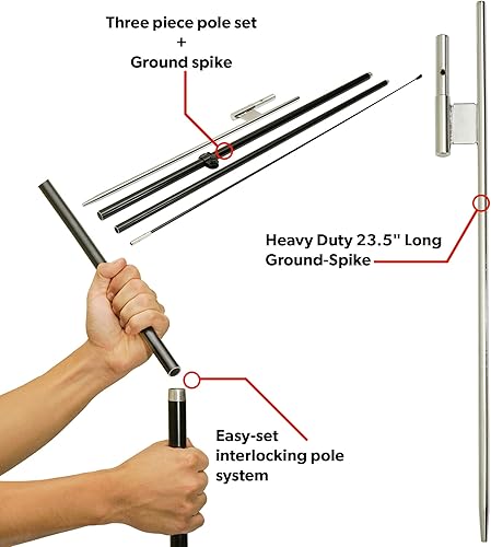 Miniatura 3 de LookOurWay Paquete de 3 banderas de plumas de 5 pies de alto para publicidad empresarial, incluye 3 banderas, 3 juegos de postes de fibra de vidrio