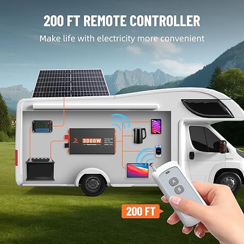 Miniatura 7 de Inversor de corriente de 3000 W de 12 V CC a 110 V120 V CA convertidor para RVcamiónbarcocampamentoinversor de energía solar fuera de la red para