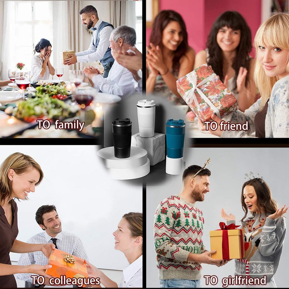 Coffee Tumbler Insulated Coffee Cup-Valentines Best Day Gifts for Her for Women Fathers Day for Dad Men Him Thermos Travel Mug with Lid for Birthday 18oz Stainless Steel - Image 7