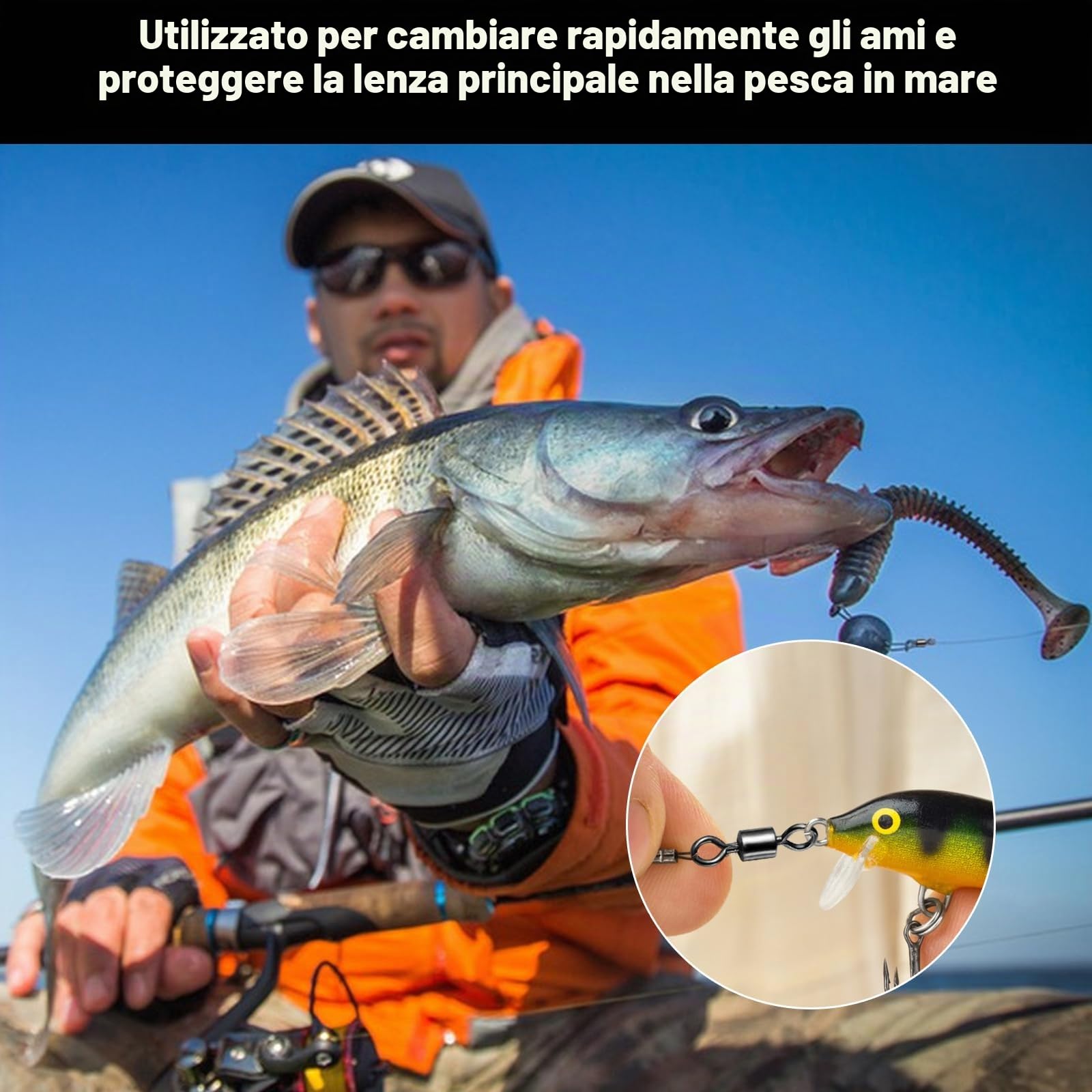 200/300 Pezzi Pesca Girelle 4# 6# 8# 10# 12# 14# Girelle da Pesca Girella per Trota Anelli Solidi Mulinello Pesca Set Girelle Micro per Evitare l'Aggrovigliamento delle Lenze da Pesca
