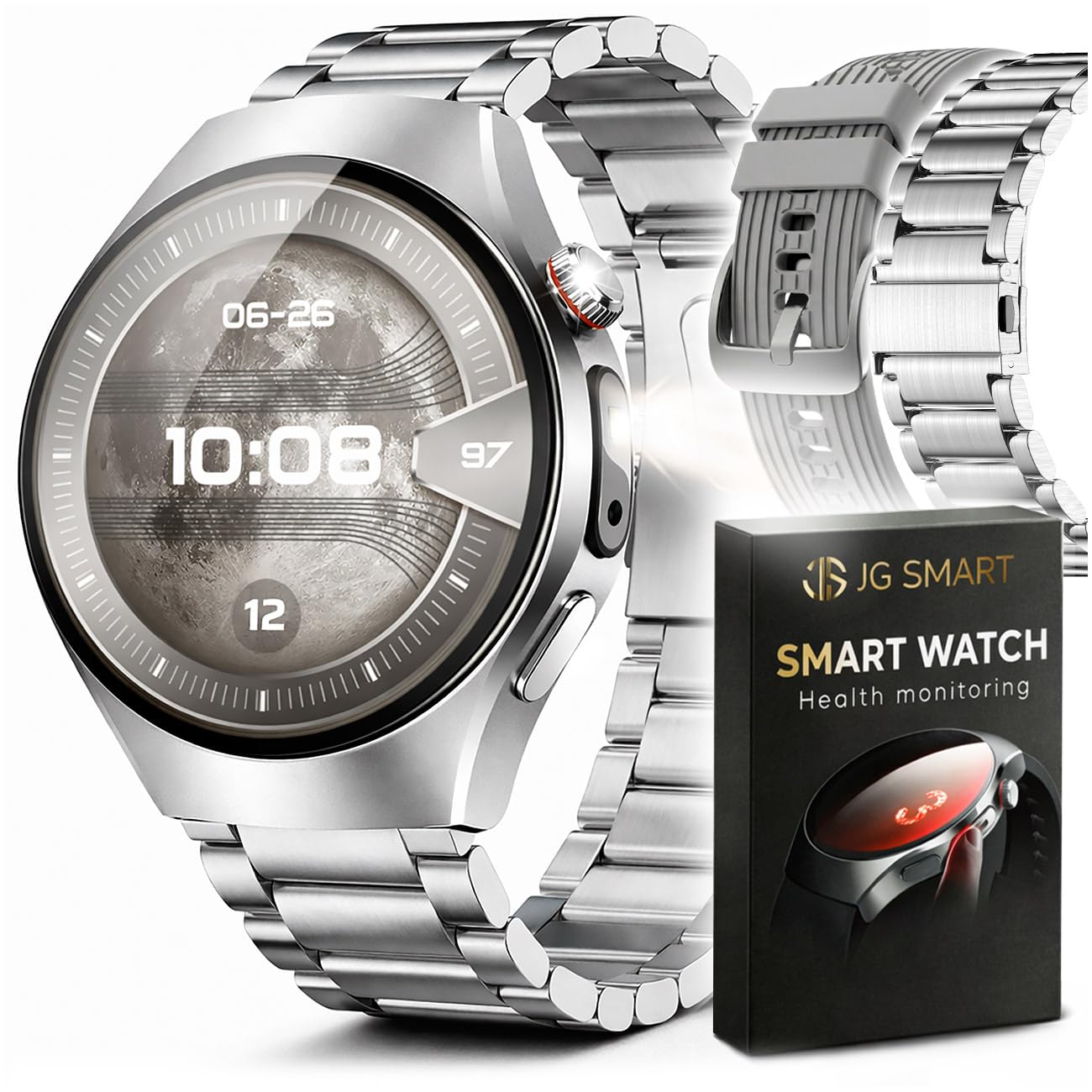 Smartwatch Zegarek Męski Pomiar EKG HRV BMI GLUKOZA CIŚNIENIE PULS Menu PL