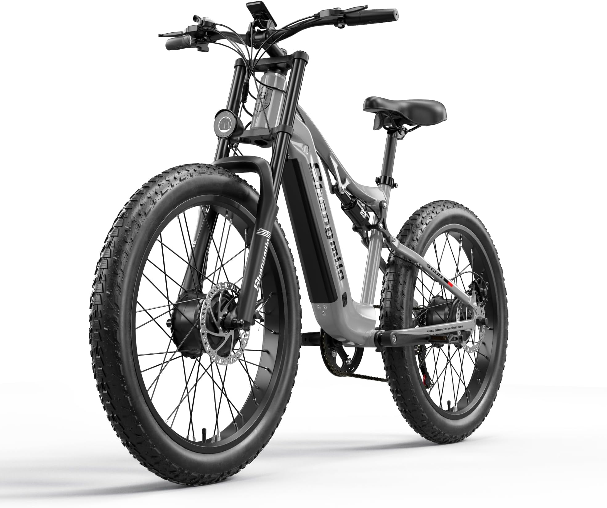 Vikzche QSheng mi lo S600 Dual Motor Electric Bike for adult, Mountain Bike, 48V*17.5Ah removable Lithium Battery, Full suspension Electric Bicycles,Dual motor ebike